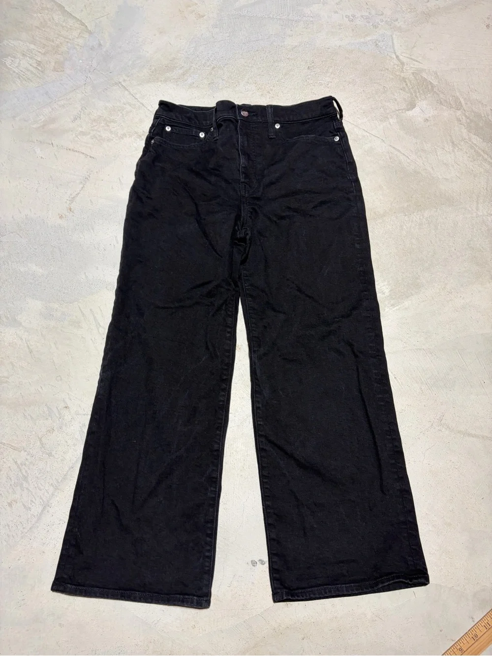 J. Crew re-96-blk ‘96 slim wide Black Jeans 28